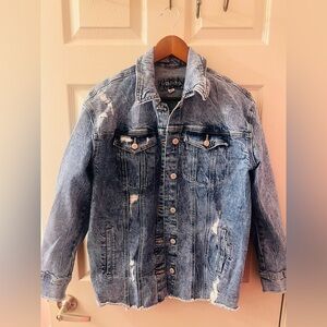 Maurices Light Blue Distressed Denim Jacket